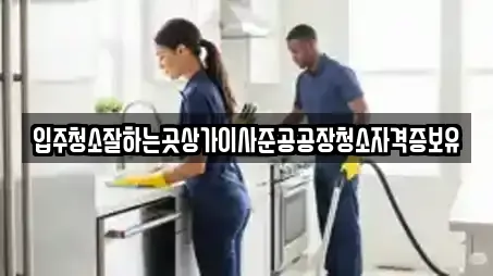 입주청소잘하는곳상가이사준공공장청소자격증보유