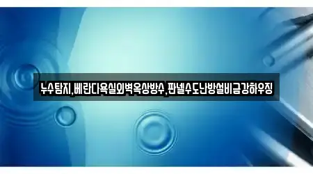 누수탐지,베란다욕실외벽옥상방수,판넬수도난방설비금강하우징