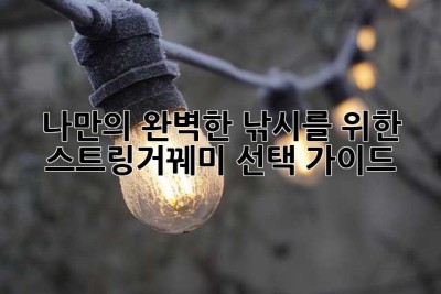 나만의 완벽한 낚시를 위한 스트링거꿰미 선택 가이드