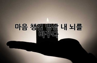 마음 챙김 명상, 내 뇌를 바꾸다!