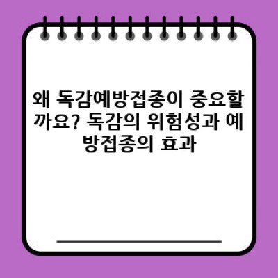 독감예방접종 완벽 가이드: 시기, 종류, 효과, 부작용까지! 궁금증 해결