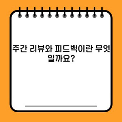 주간 리뷰와 피드백: 효과적인 업무 관리 및 성장의 핵심 전략