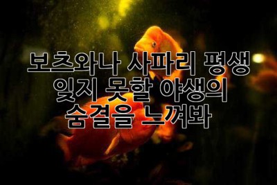보츠와나 사파리: 평생 잊지 못할 야생의 숨결을 느껴봐!