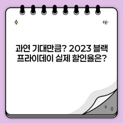 2023 블랙프라이데이 생생 후기: 득템과 놓친 기회, 그리고 내년을 위한 꿀팁!