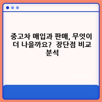 중고차 매입 vs 판매: 나에게 맞는 선택은 무엇일까요?  내 차 팔기 vs 새 차 사기 완벽 가이드