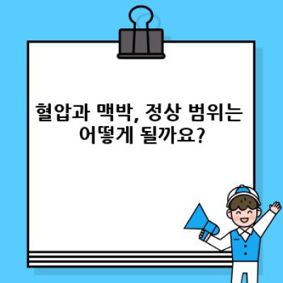 건강 빨간불? 혈압 맥박 정상 범위 완벽 가이드! 내 건강, 제대로 체크하기