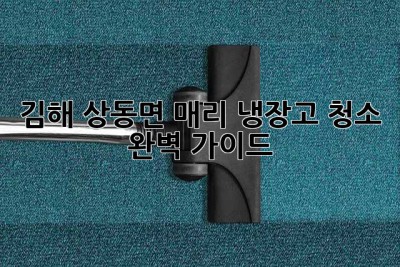 김해 상동면 매리 냉장고 청소 완벽 가이드