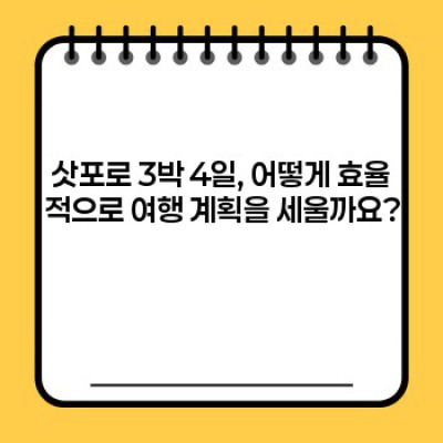 삿포로 3박 4일 완벽 가이드: 눈과 입이 즐거운 겨울 여행의 모든 것