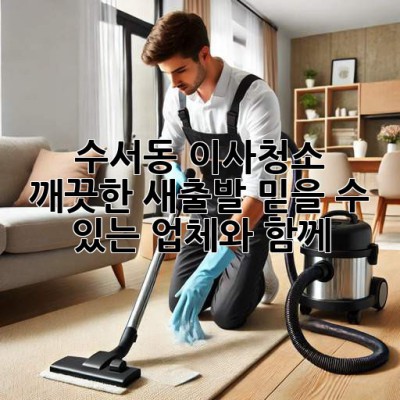 수서동 이사청소: 깨끗한 새출발, 믿을 수 있는 업체와 함께!
