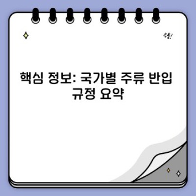 국가별 주류 반입 규정: 해외여행 필수 정보 완벽 가이드