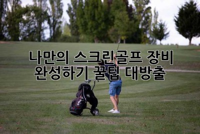 나만의 스크린골프 장비 완성하기: 꿀팁 대방출!