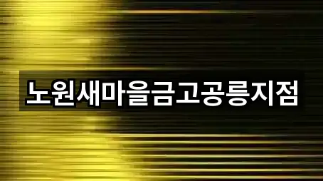 요약 브리프: 서울특별시 노원구 공릉동 대출 5곳