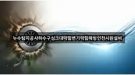 누수탐지공사하수구싱크대막힘변기막힘해빙인천시원설비