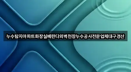 누수탐지아파트화장실베란다외벽천장누수공사전문업체대구경산