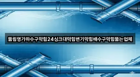 지금 연락 | 경기도 과천시 막계동 배수구 막힘 4곳