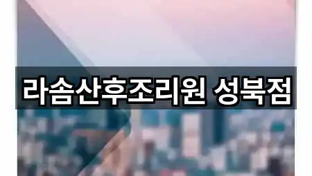 서울 동소문동2가 산후조리원 빠른 조회 1곳