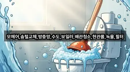 모헤어,솜털교체,방충망,수도,보일러,배관청소,현관롤,녹물,필터