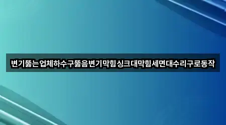 변기뚫는업체하수구뚫음변기막힘싱크대막힘세면대수리구로동작