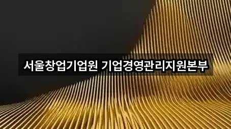 서울창업기업원 기업경영관리지원본부