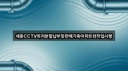 세종CCTV최저분할납부및판매기축아파트랜작업시행