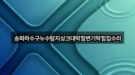 빠른 길안내: 서울 석촌동 변기막힘 4곳