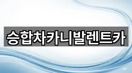 승합차카니발렌트카