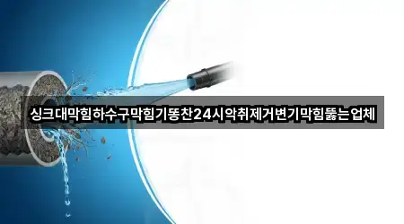 싱크대막힘하수구막힘기똥찬24시악취제거변기막힘뚫는업체