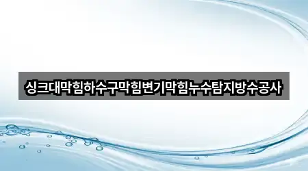 싱크대막힘하수구막힘변기막힘누수탐지방수공사