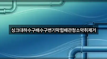 싱크대하수구배수구변기막힘배관청소악취제거