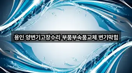 용인 양변기고장수리 부품부속품교체 변기막힘