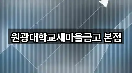 원광대학교새마을금고 본점