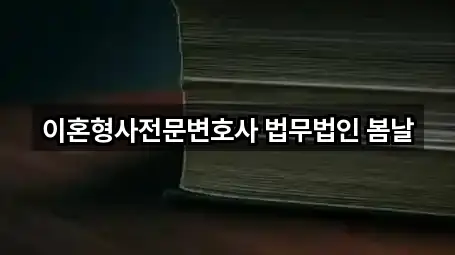 이혼형사전문변호사 법무법인 봄날