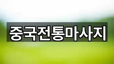 중국전통마사지