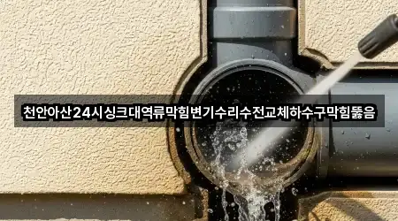 천안아산24시싱크대역류막힘변기수리수전교체하수구막힘뚫음