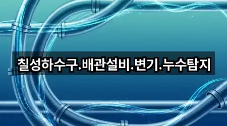 칠성하수구.배관설비.변기.누수탐지