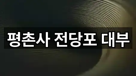 평촌사 전당포 대부