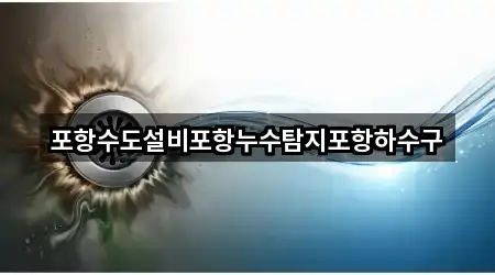 포항수도설비포항누수탐지포항하수구