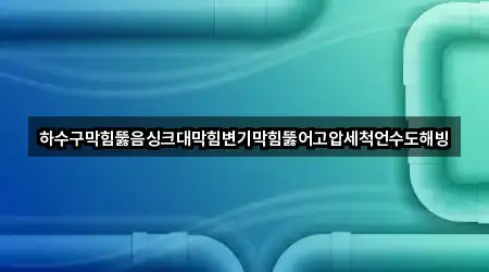 하수구막힘뚫음싱크대막힘변기막힘뚫어고압세척언수도해빙