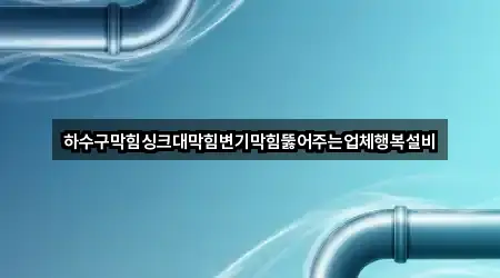 하수구막힘싱크대막힘변기막힘뚫어주는업체행복설비