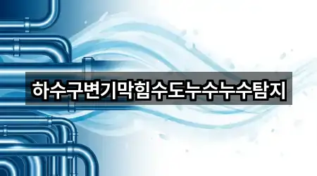 하수구변기막힘수도누수누수탐지