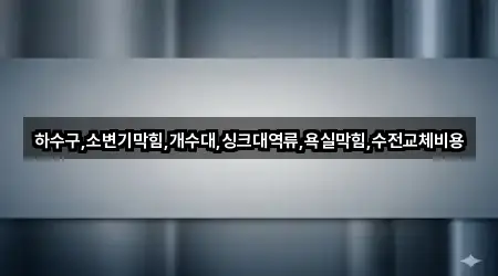 대신면 욕실막힘 가격/비용 가이드 3곳