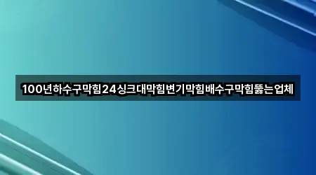 100년하수구막힘24싱크대막힘변기막힘배수구막힘뚫는업체