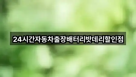 24시간자동차출장배터리밧데리할인점