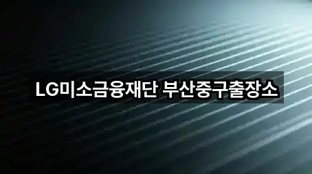 LG미소금융재단 부산중구출장소