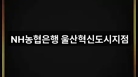 [주소] 울산광역시 중구 서동 대출 5곳
