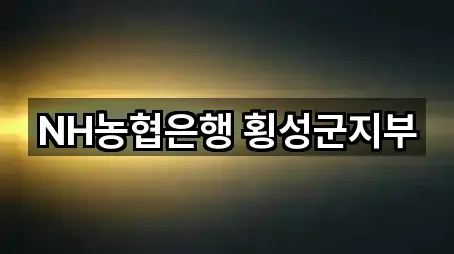 횡성군 횡성읍 대출 심야 운영 5곳